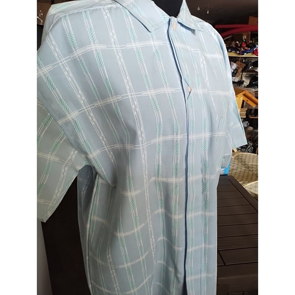 Gitano Key-Line Blue And White Striped Button Up Pocket Collared Sale 💲